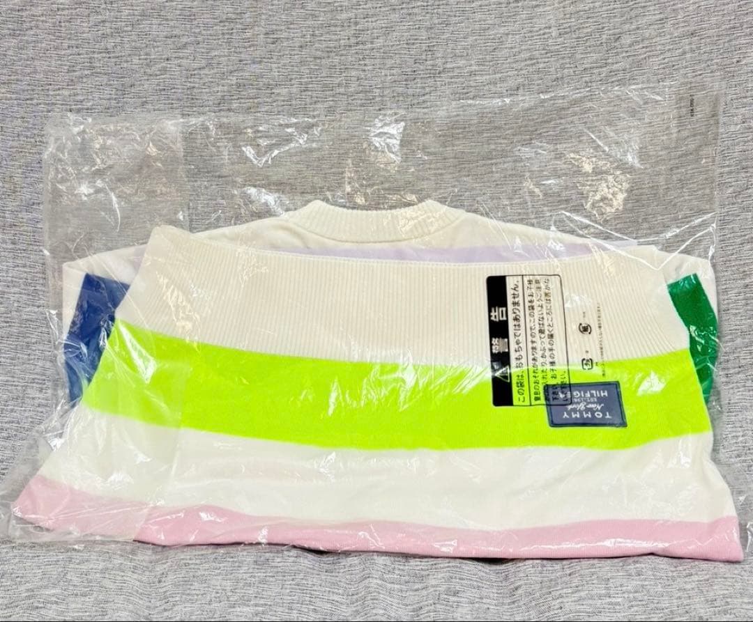 S ☆新品　トミーヒルフィガー ラガーストライプ クルーネック 春ニットセーター