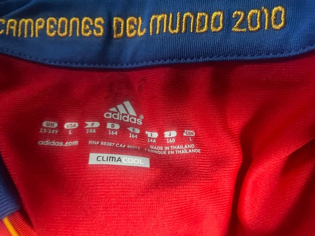 サッカーFIFAワールドカップスペイン代表 シャビ公式ユニフォーム　160センチ