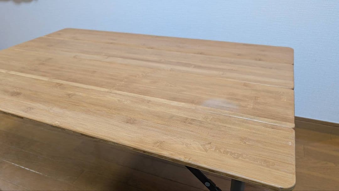 Kingcamp竹製アウトドアテーブル100㎝×65㎝ 折り畳み 高さ調節可能
