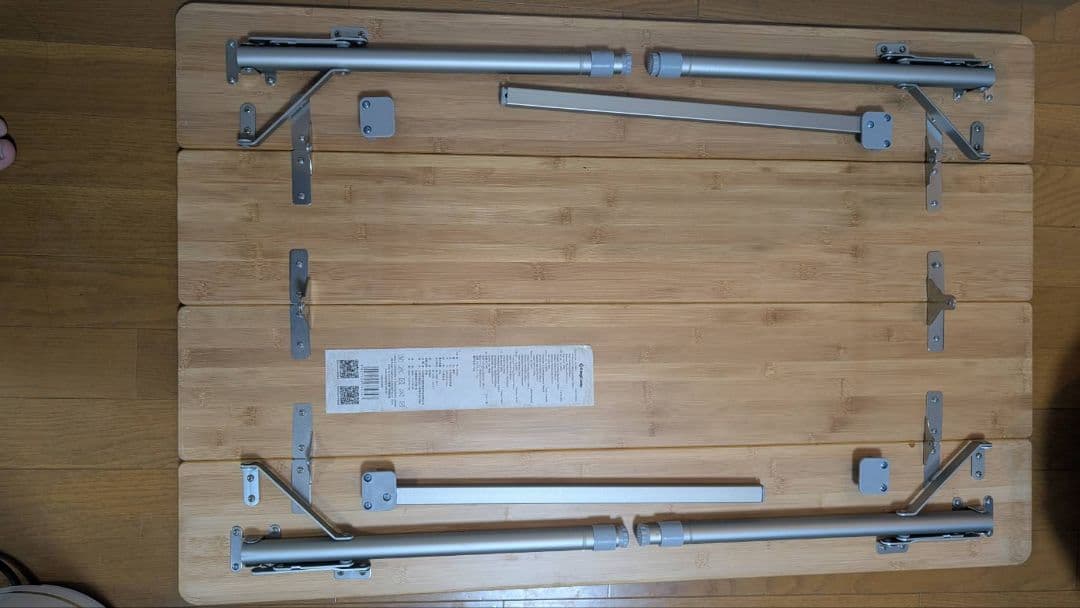 Kingcamp竹製アウトドアテーブル100㎝×65㎝ 折り畳み 高さ調節可能
