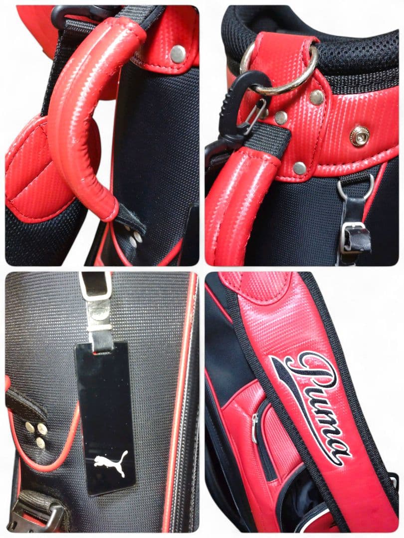 PUMA GOLF　プーマ キャディバッグ 9型　5分割　軽量　レッド×ブラック
