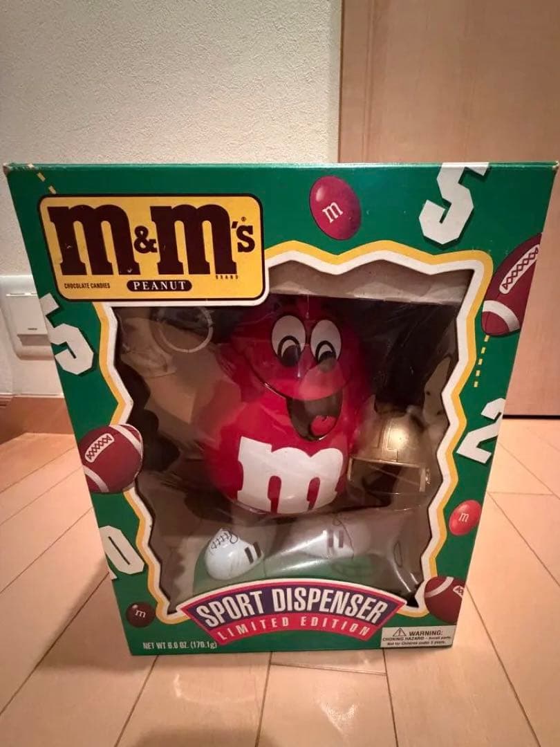 M&M's エムアンドエムズ ディスペンサー アメフト レッド 外箱付き　90s