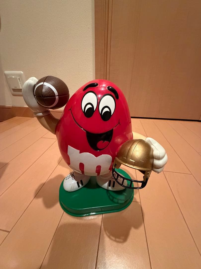 M&M's エムアンドエムズ ディスペンサー アメフト レッド 外箱付き　90s
