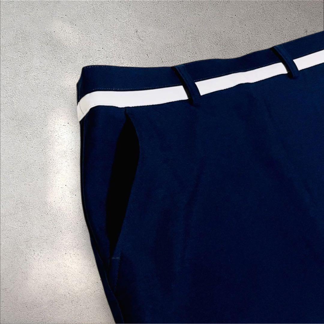 LL【TaylorMade】美品 ゴルフ スカート 紺白 パンツ付 ロゴ 希少