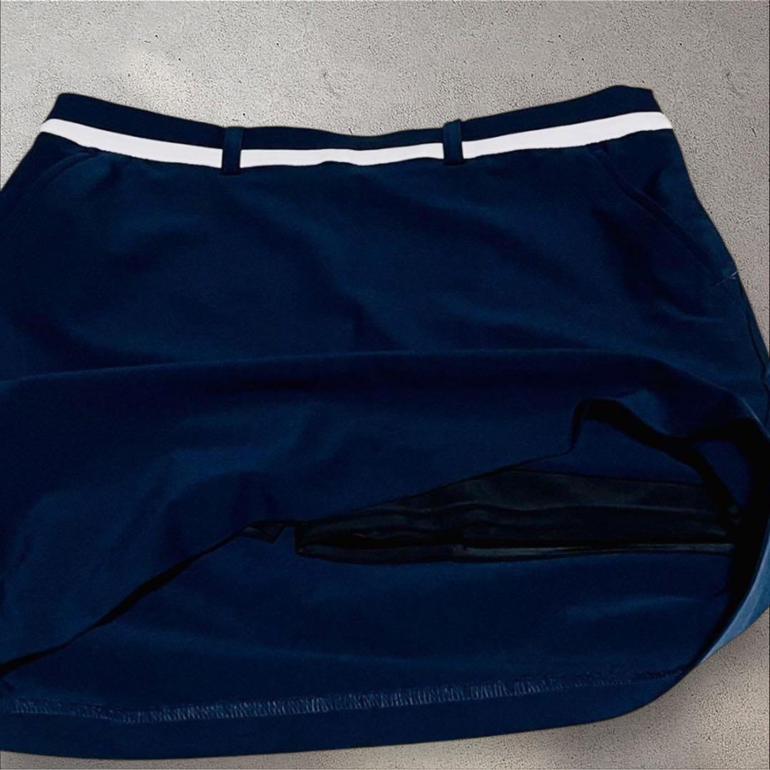 LL【TaylorMade】美品 ゴルフ スカート 紺白 パンツ付 ロゴ 希少