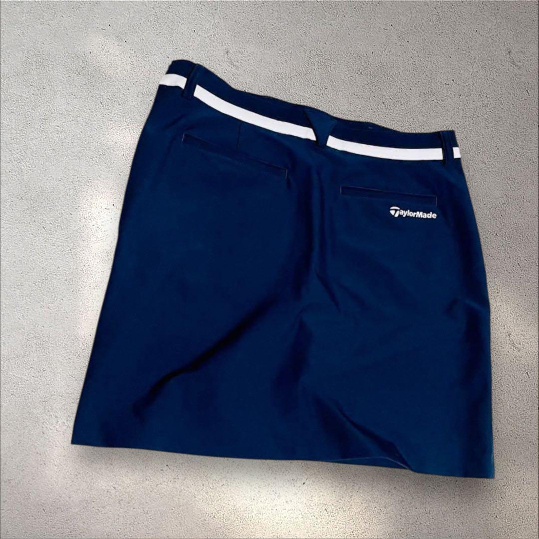 LL【TaylorMade】美品 ゴルフ スカート 紺白 パンツ付 ロゴ 希少