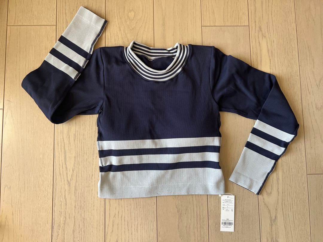 ❤️タグ付き新品❤️ SUKALAカップ付きボーダーニットロングスリーブトップスL
