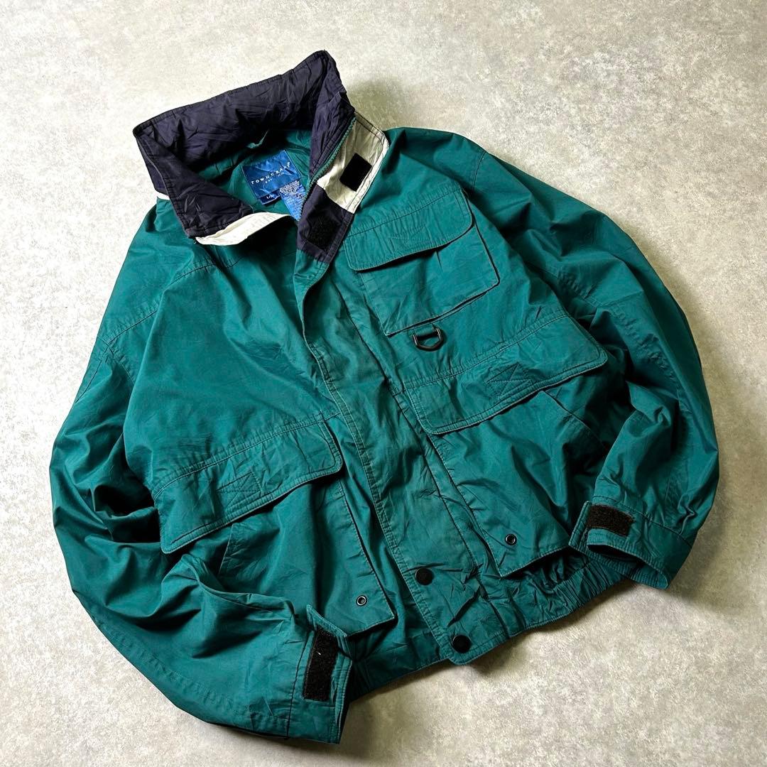 90s TOWNCRAFT フィッシングジャケット 短丈身幅広めヴィンテージ L