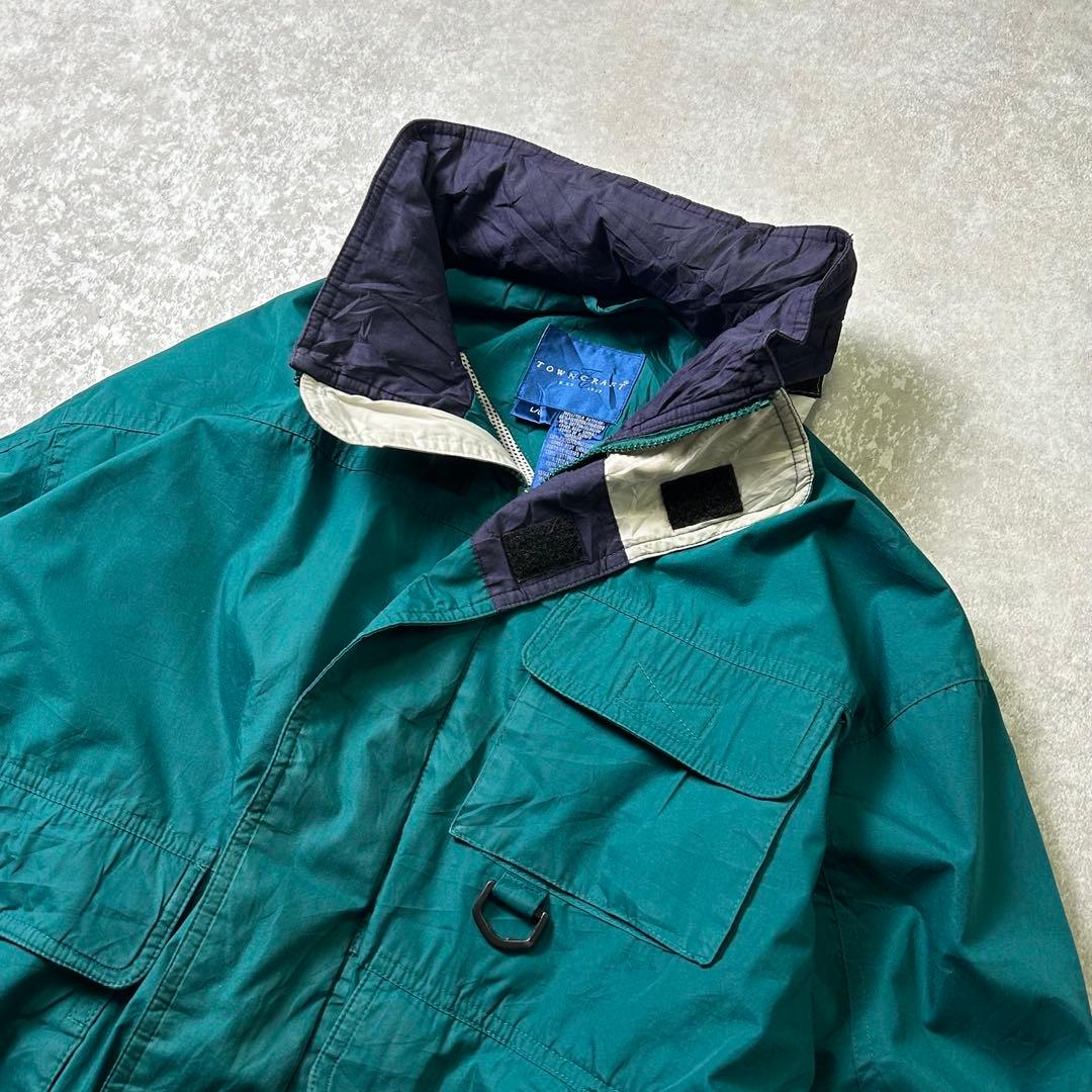 90s TOWNCRAFT フィッシングジャケット 短丈身幅広めヴィンテージ L