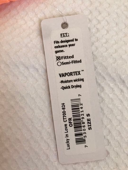 ラッキーインラブ　テニスウェア　オレンジ色トップス　US-Sサイズ　新品