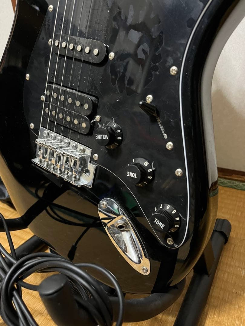 【美品】SELDER ブラック エレキギター (ケース スタンド ケーブル付属)