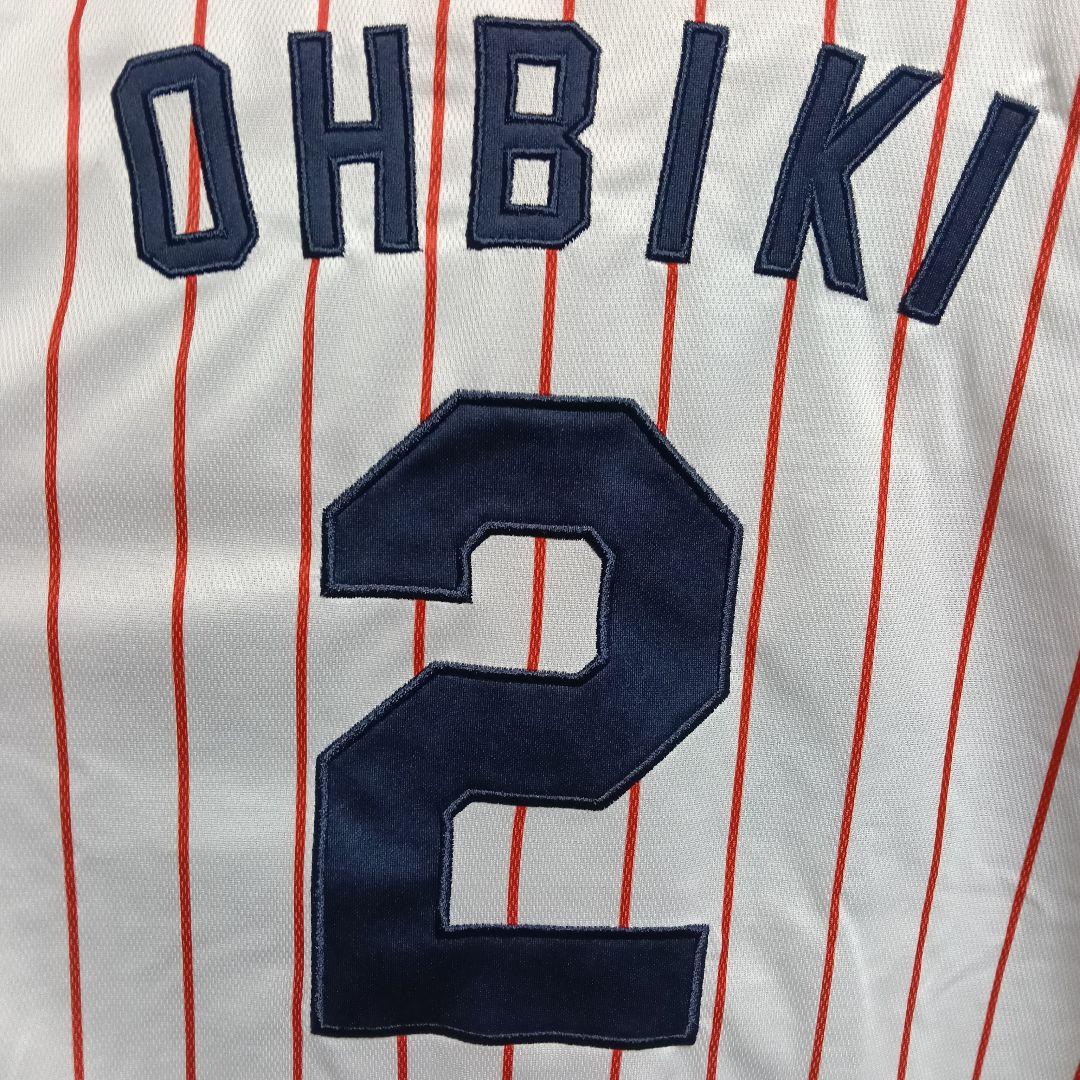 ヤクルトスワローズ 大引啓次 1999-2005復刻白地ストライプユニフォーム