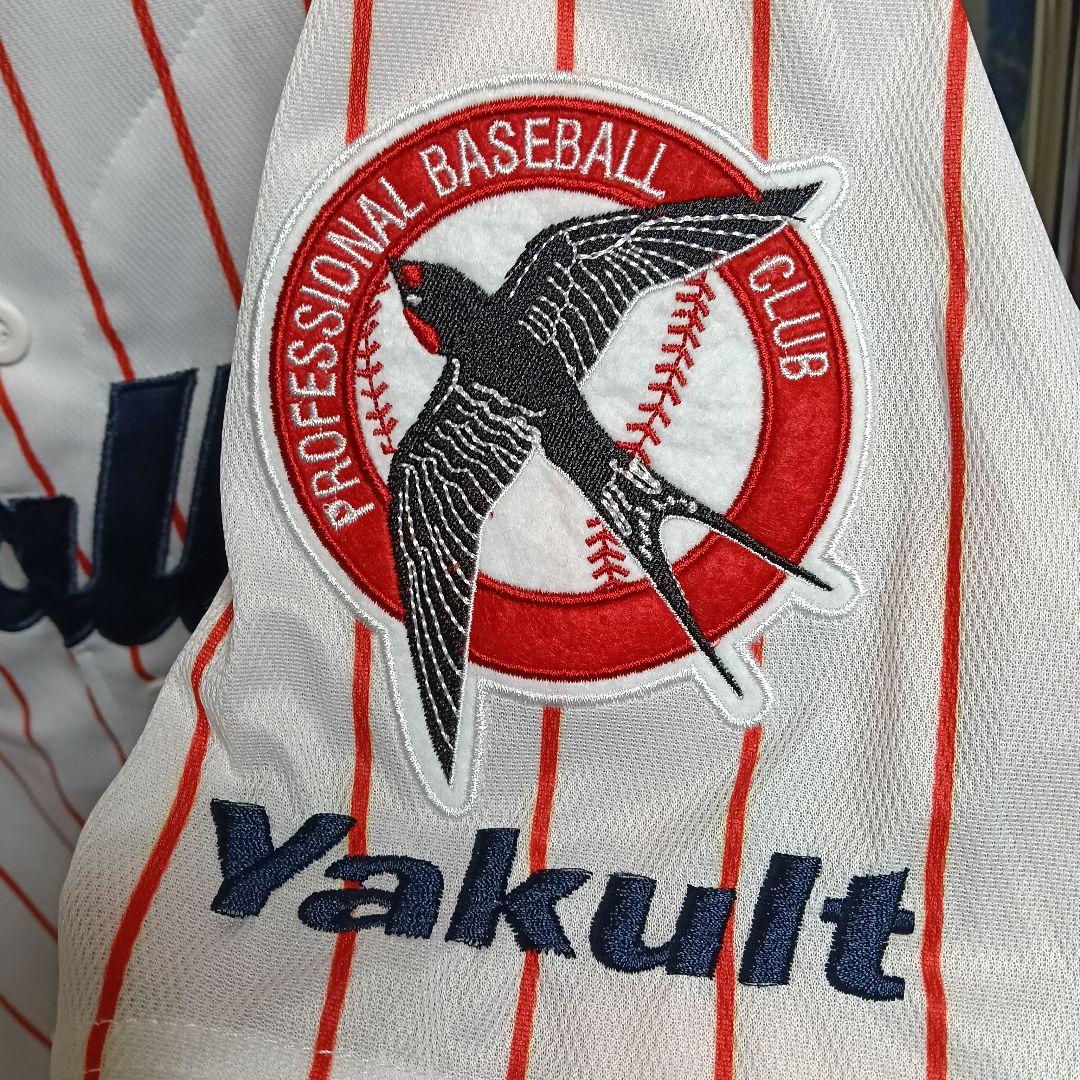 ヤクルトスワローズ 大引啓次 1999-2005復刻白地ストライプユニフォーム