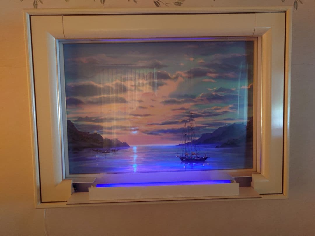 海の風景アート 青色LED付き