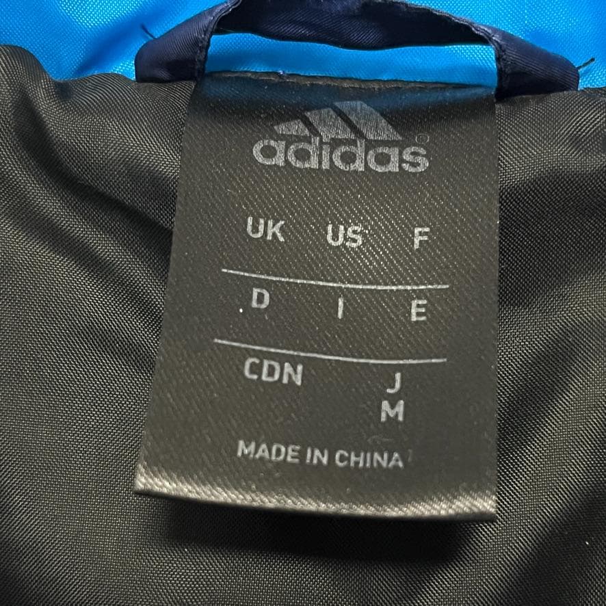 【良品】 adidas ワンポイントロゴ ３ストライプス ダウン ベンチコート