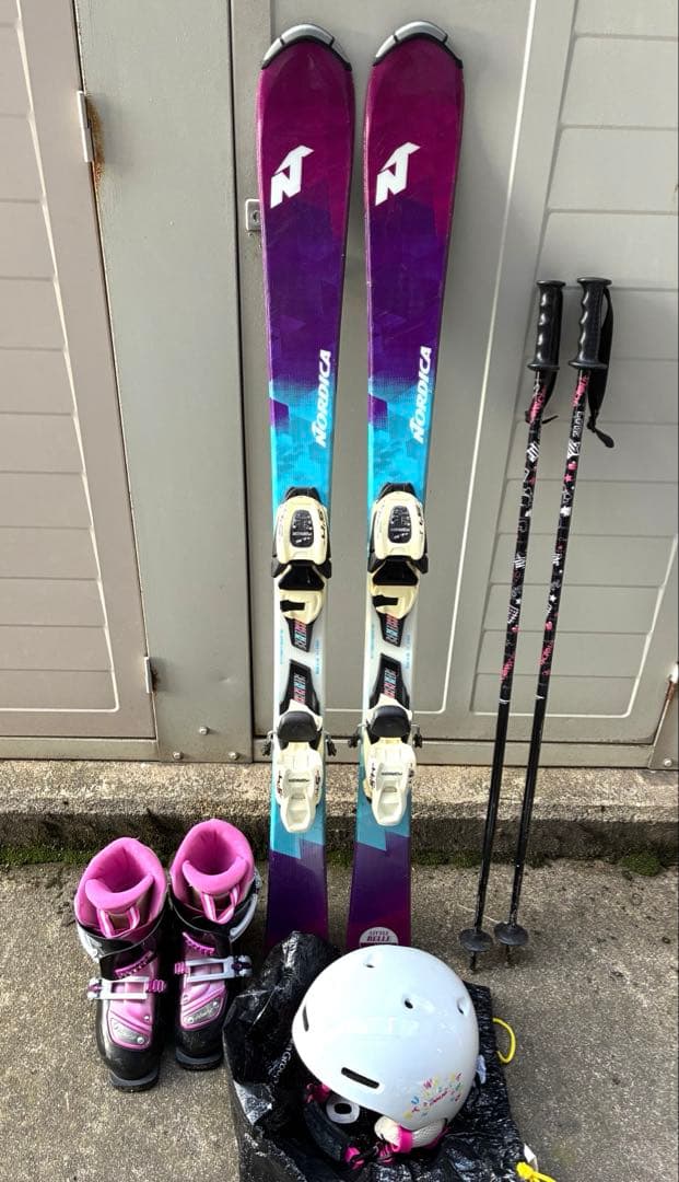 スキー板　120cm 4点セット　中古　傷あり