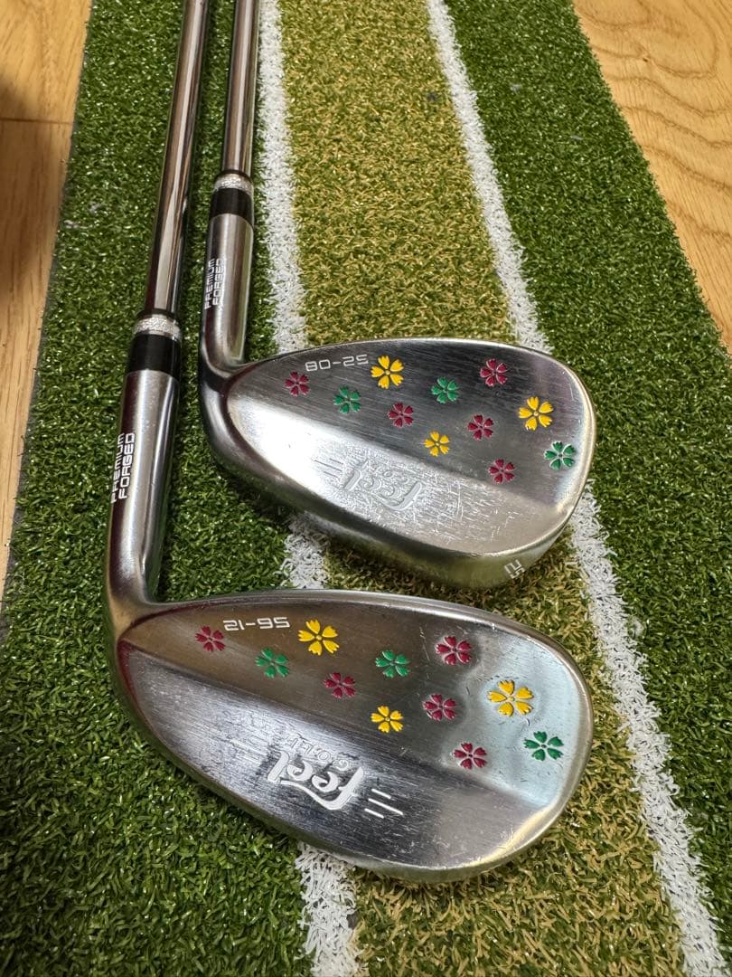 なかなかない！カラフル花デザインのレディスウェッジ2本セット