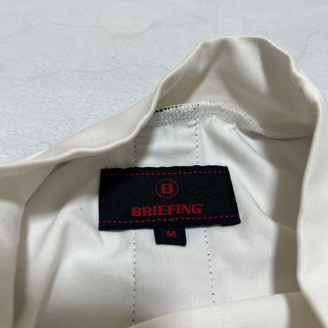 完売品 ブリーフィング モックネック M 白 バックロゴ ラウンド最適