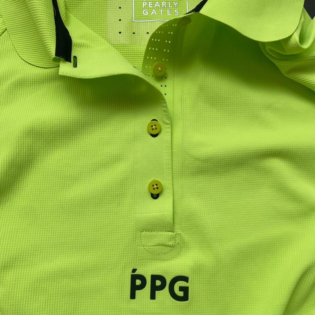 PGG パーリーゲイツ　ゴルフ　レディース　半袖ポロシャツ 蛍光黄緑　サイズ0