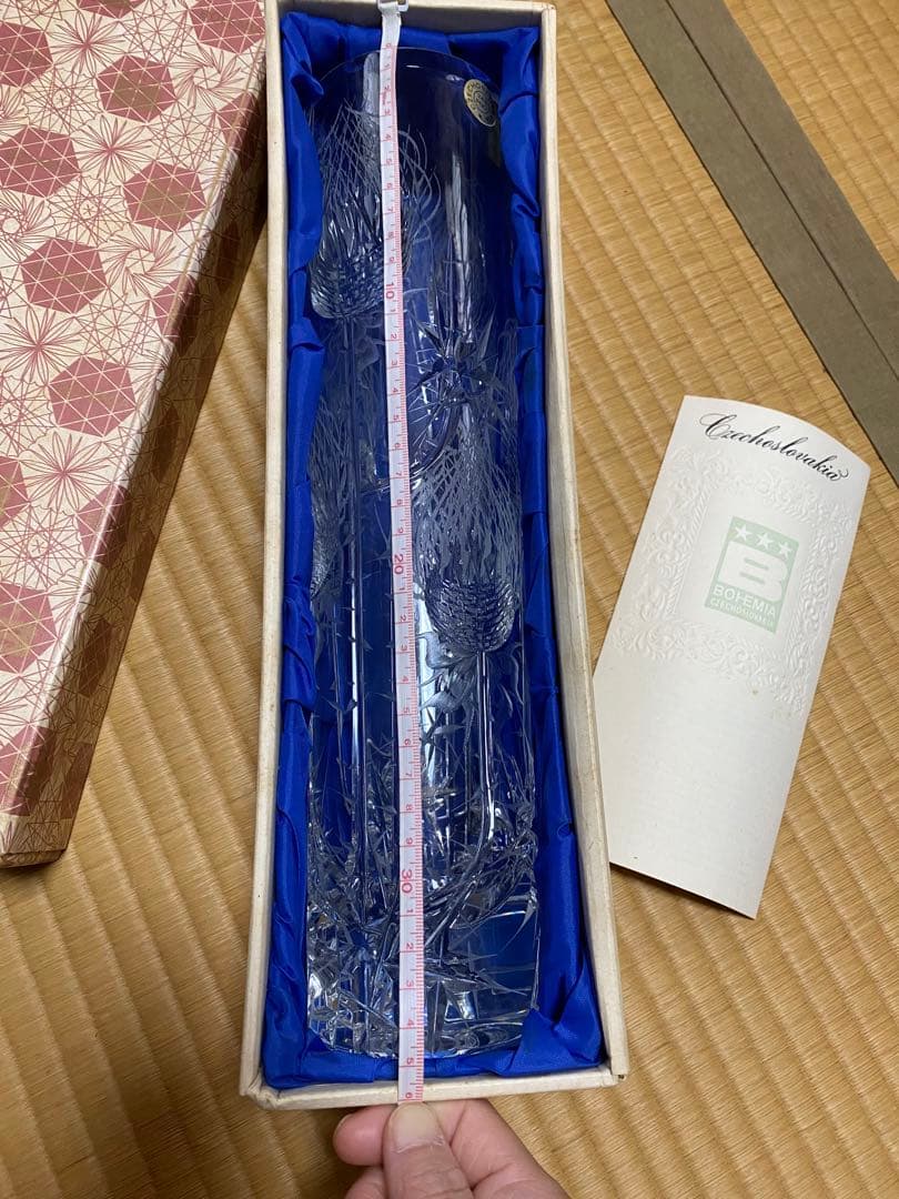 チェコスロバキア製クリスタル花瓶　年代物