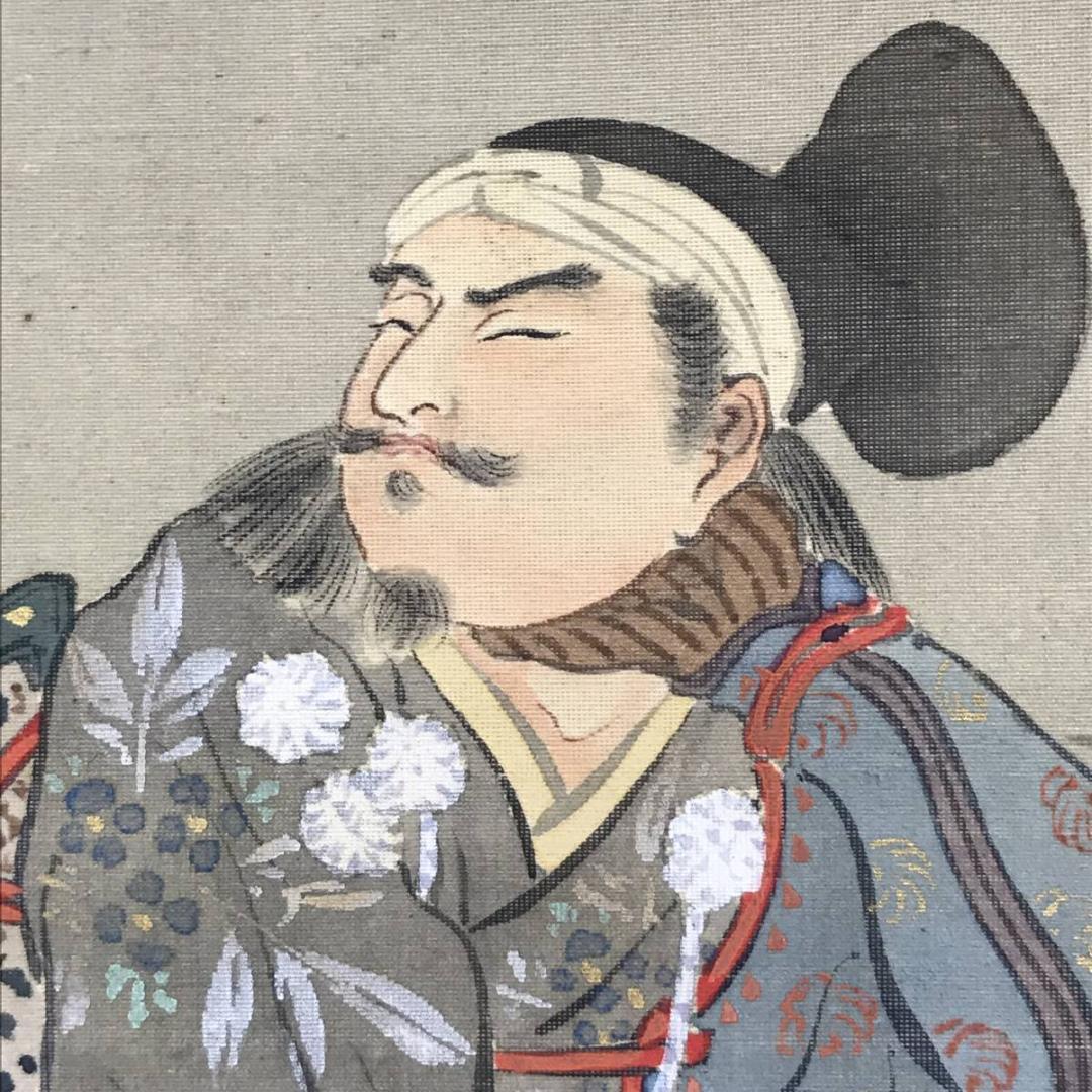 【真作】聖音/木曽義仲出陣之図/武者図/掛軸/名家伝来/AB-947