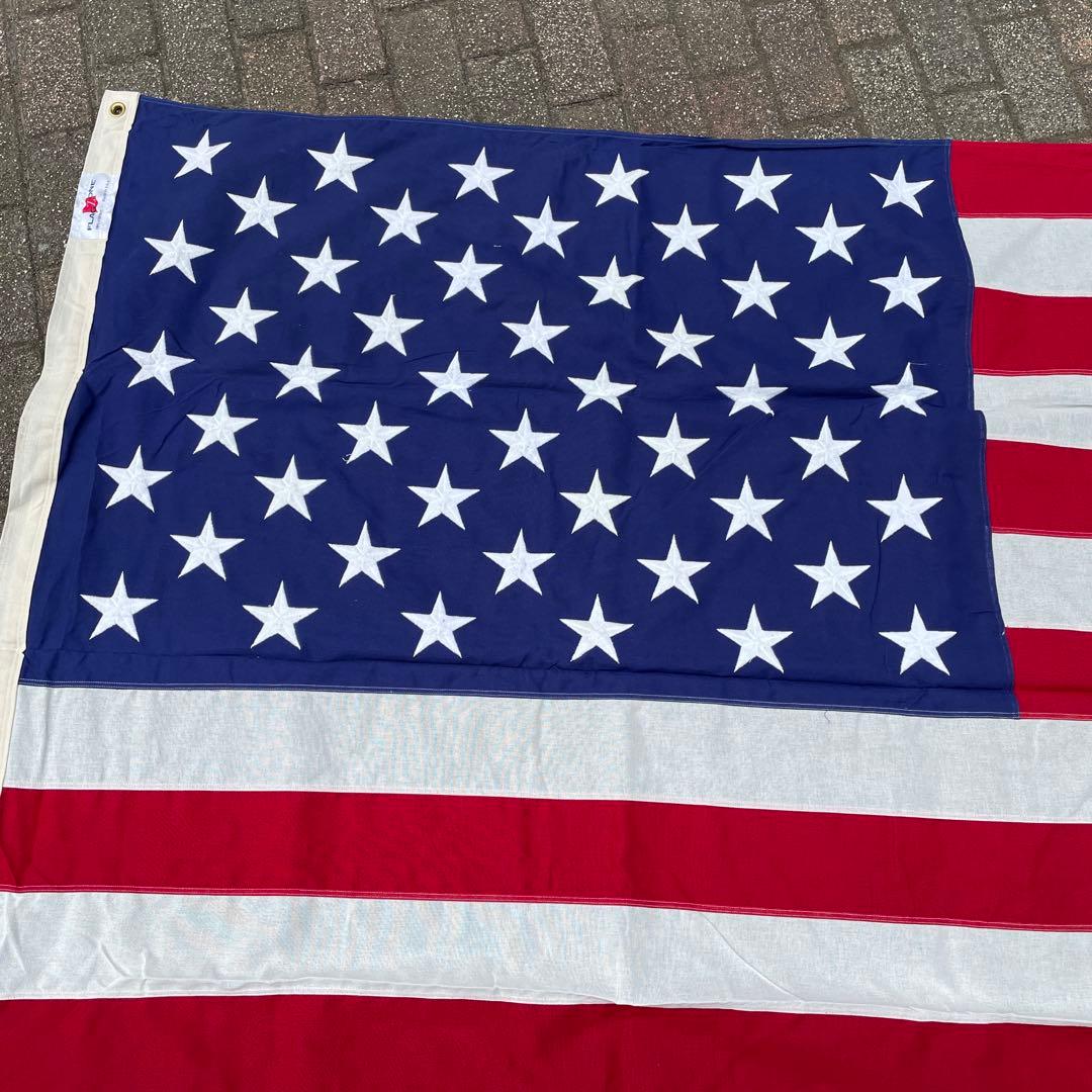 特大！BIG アメリカヴィンテージ星条旗cottonフラッグ　USAアンティーク