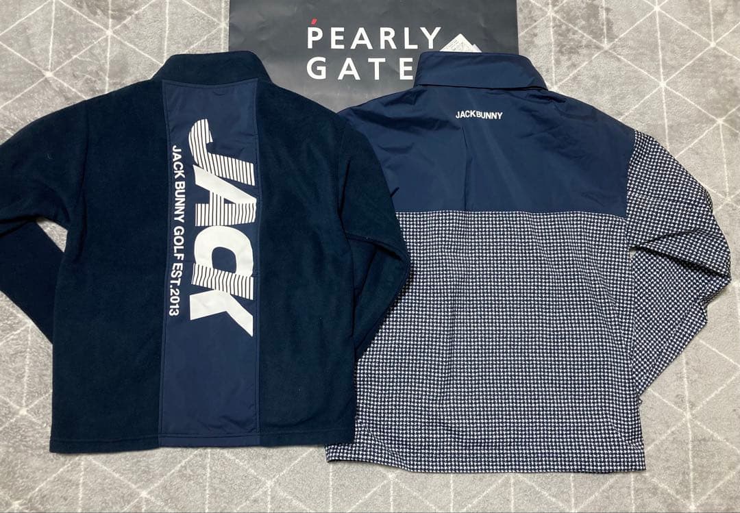 新品 ジャックバニー ラミネートタフタ+フリース 3WAYブルゾン(4)M/紺