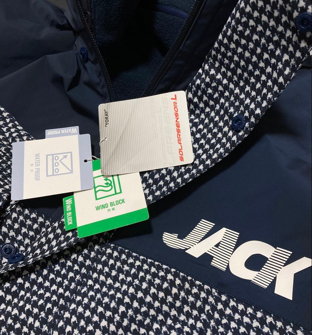 新品 ジャックバニー ラミネートタフタ+フリース 3WAYブルゾン(4)M/紺