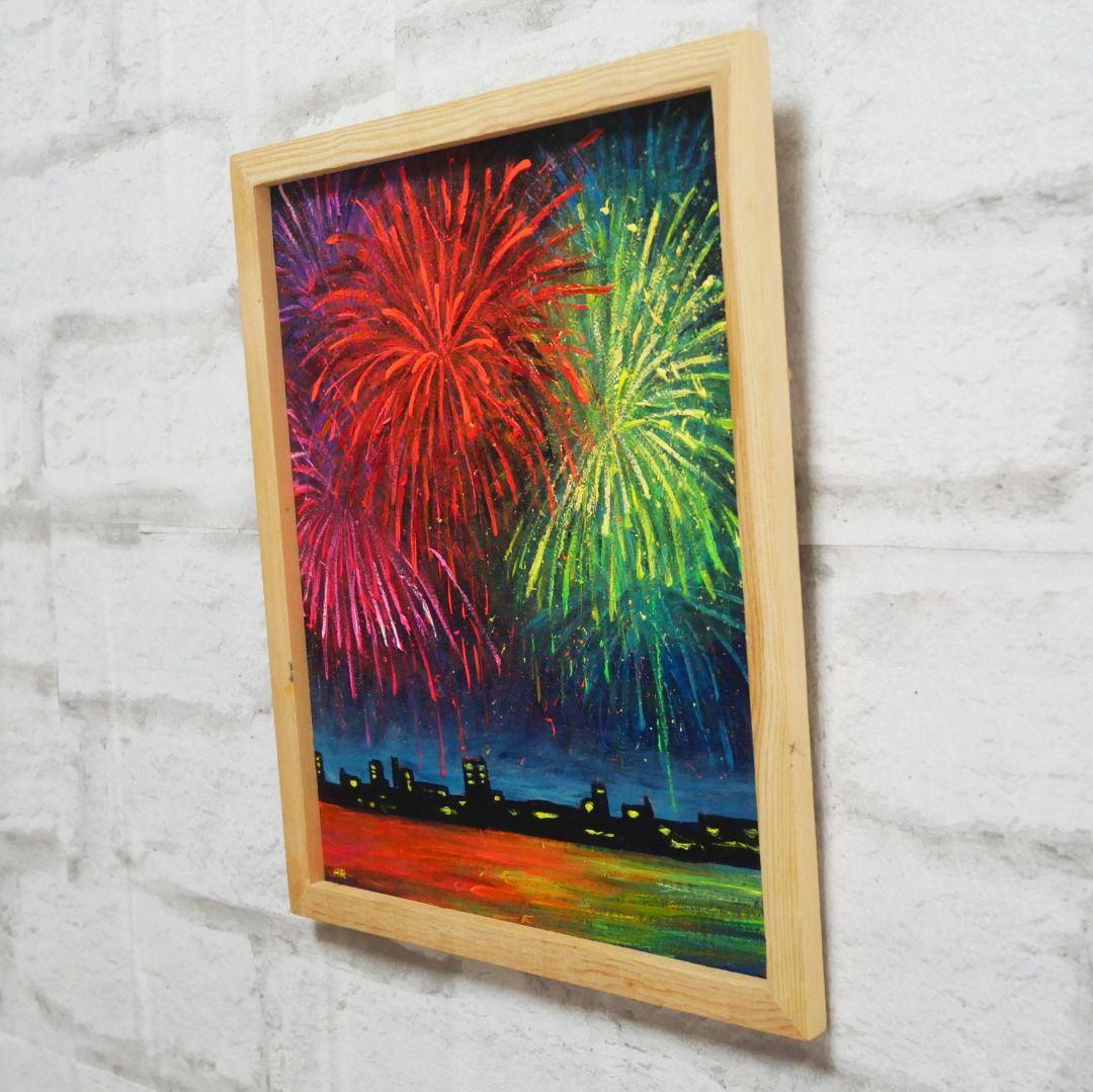 油絵 油彩 油彩画 絵 絵画【花火大会】