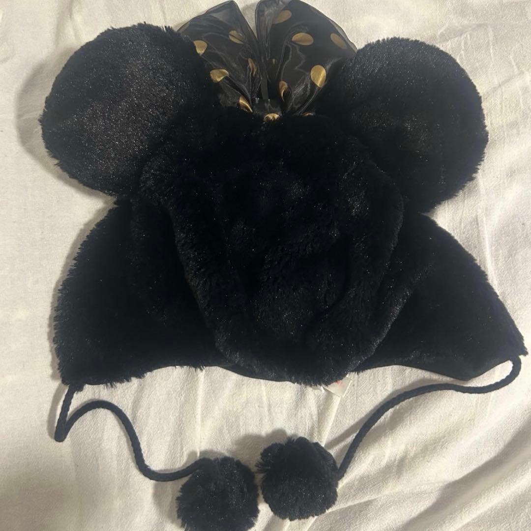 ディズニー ファンキャップ 水玉 黒色