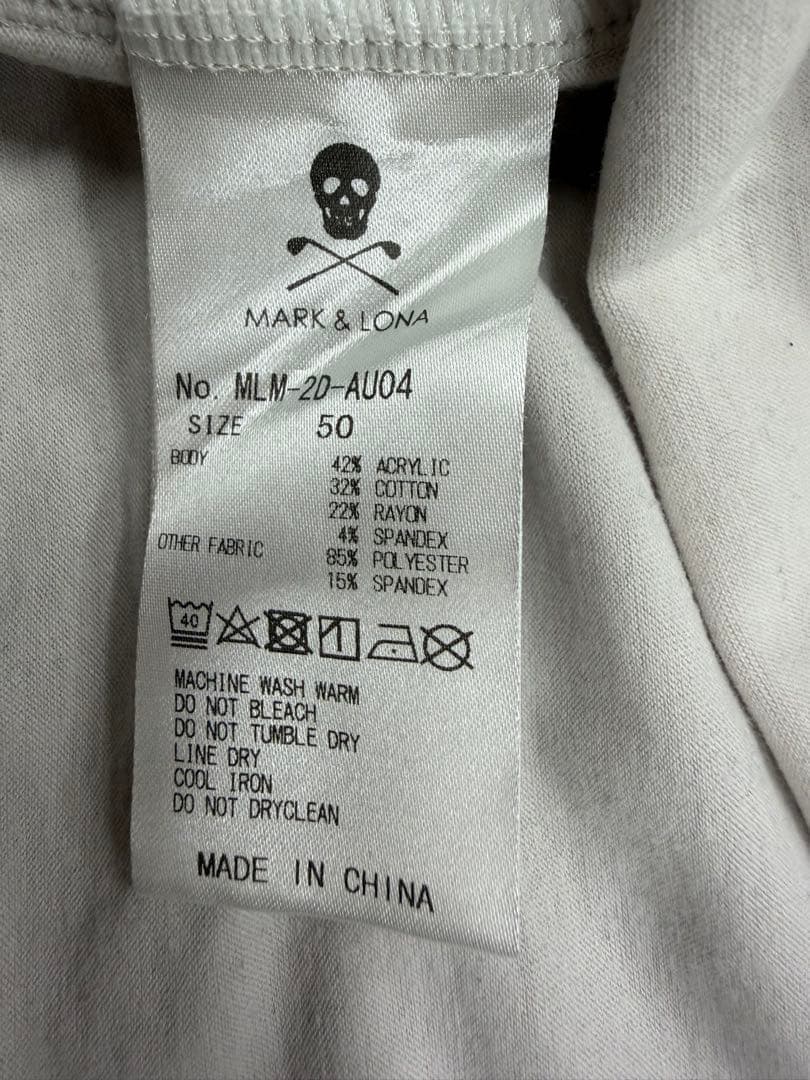 MARK & LONA 長袖ハイネックシャツ ホワイト