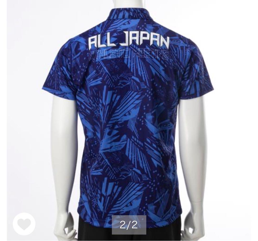 新品★ミズノ★ALL JAPANロゴ入り全国大会記念ポロシャツ★ブルー2XL