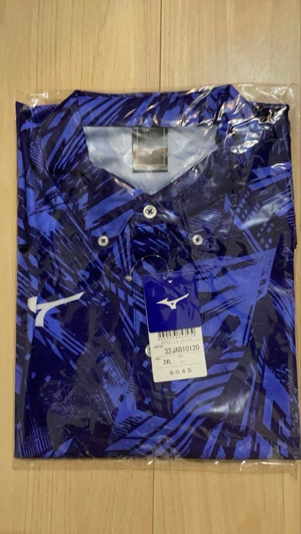 新品★ミズノ★ALL JAPANロゴ入り全国大会記念ポロシャツ★ブルー2XL