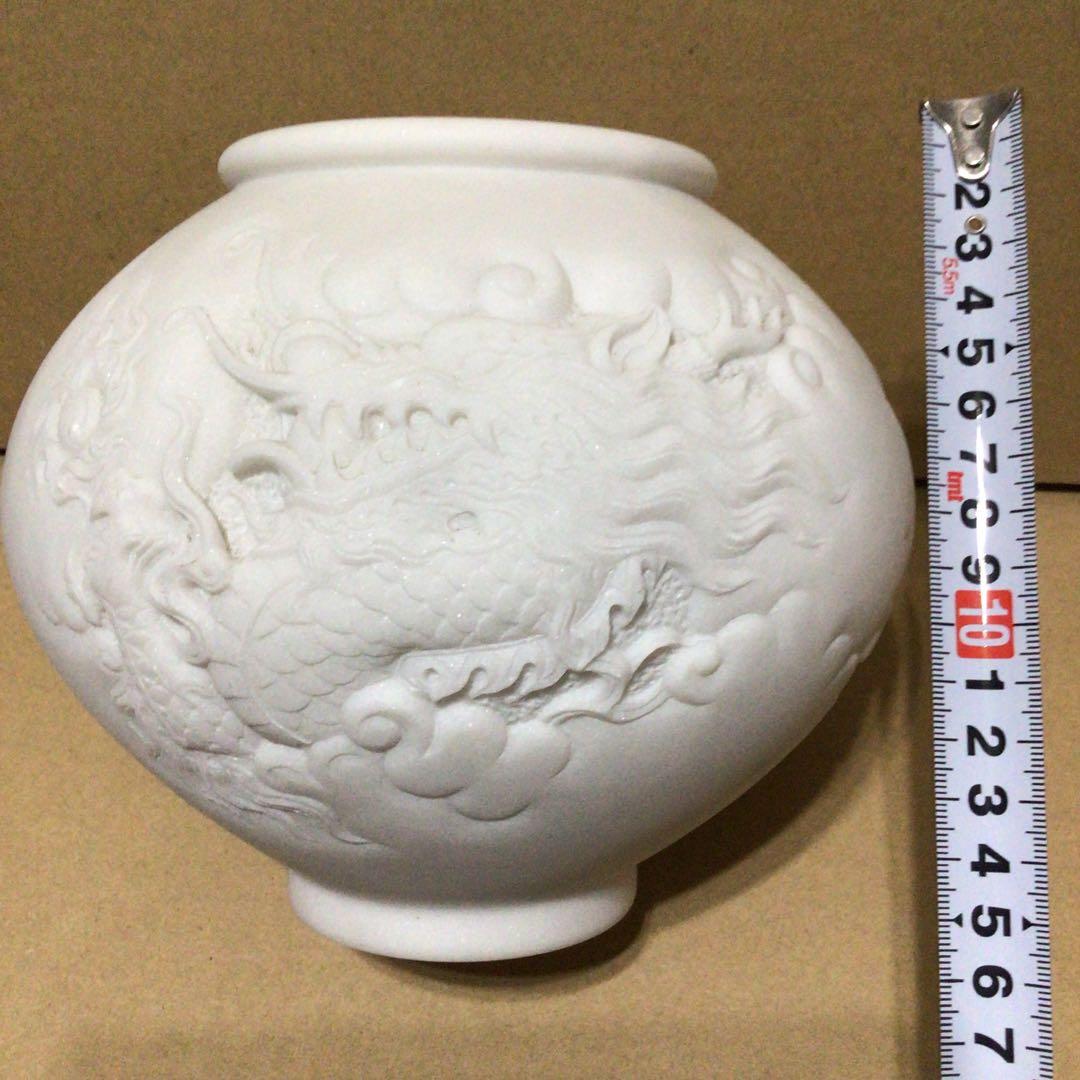 統一教会 大理石 壺 2個セット　ツボ 壷 龍 ドラゴン 彫刻 花瓶 置物