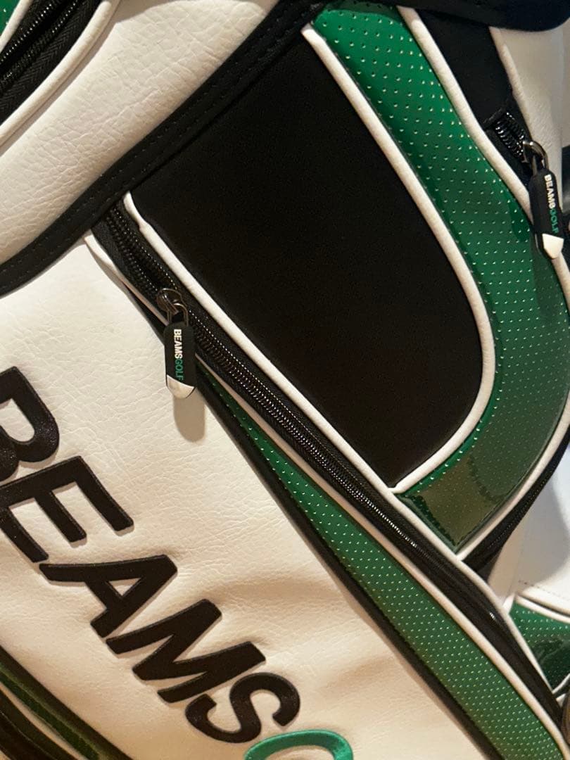 BEAMS GOLF キャディバッグ ホワイト/グリーン