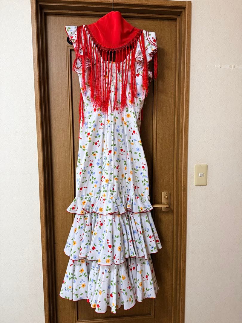 スペイン製　フラメンコドレス マーメイド　花柄