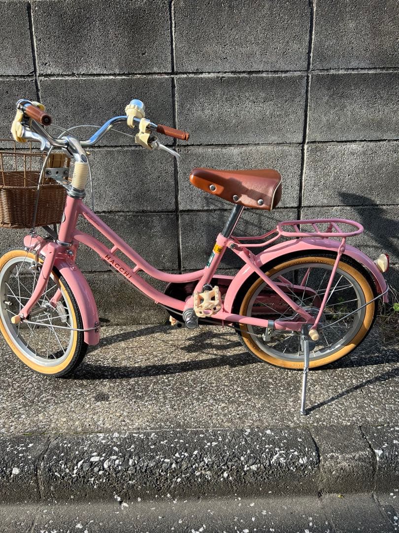 【都内直渡し】ブリヂストンハッチ　16インチ　ピンク　4-7歳　補助輪付き