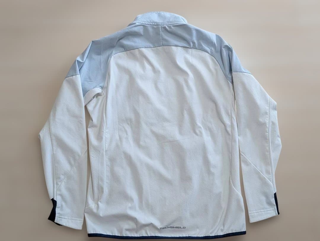 【美品】ミズノ テックシールドジャケット 防風 ストレッチ ホワイト Mサイズ