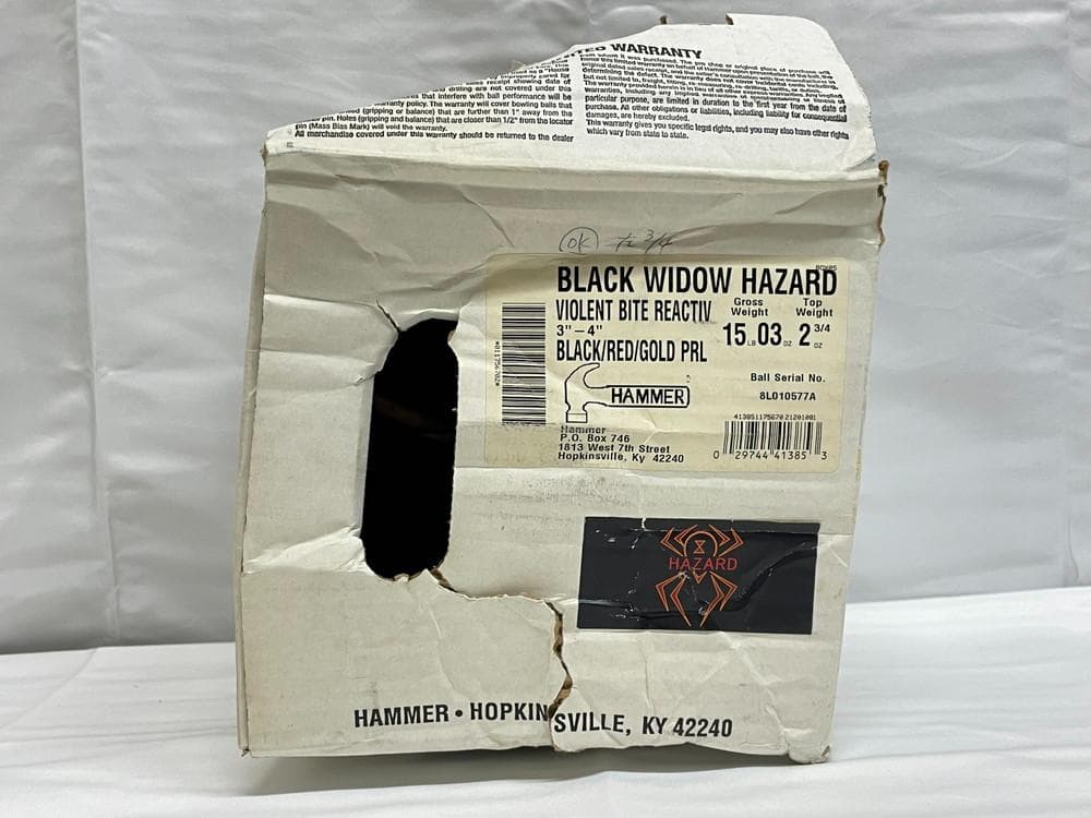 ◆HAMMER BLACL WIDOW HAZARD ボウリングボール10214
