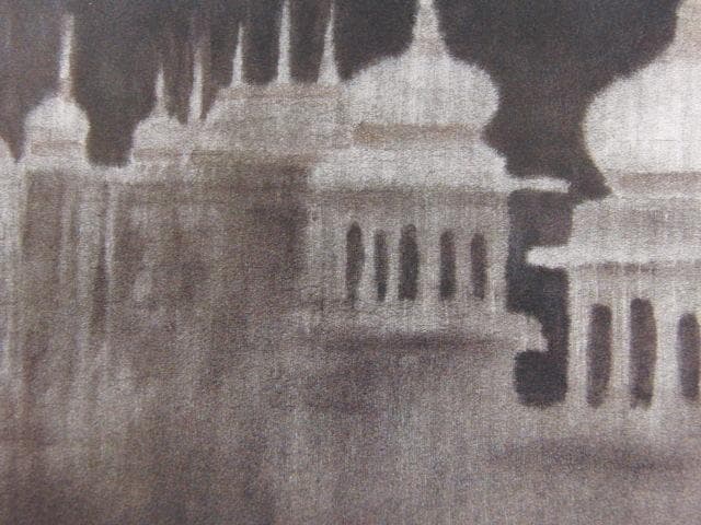 斎藤清、【タージマハール】、希少な大判額装用画集より、美品、新品額装付