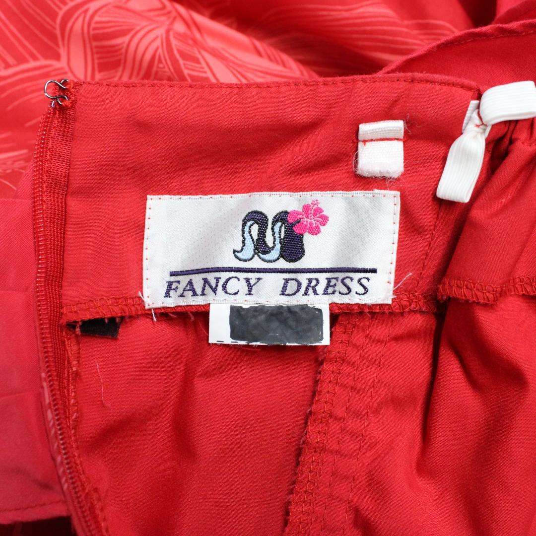 【美品 フラダンス衣装】レッド FANCY DRESS ワンピース ドレス 赤