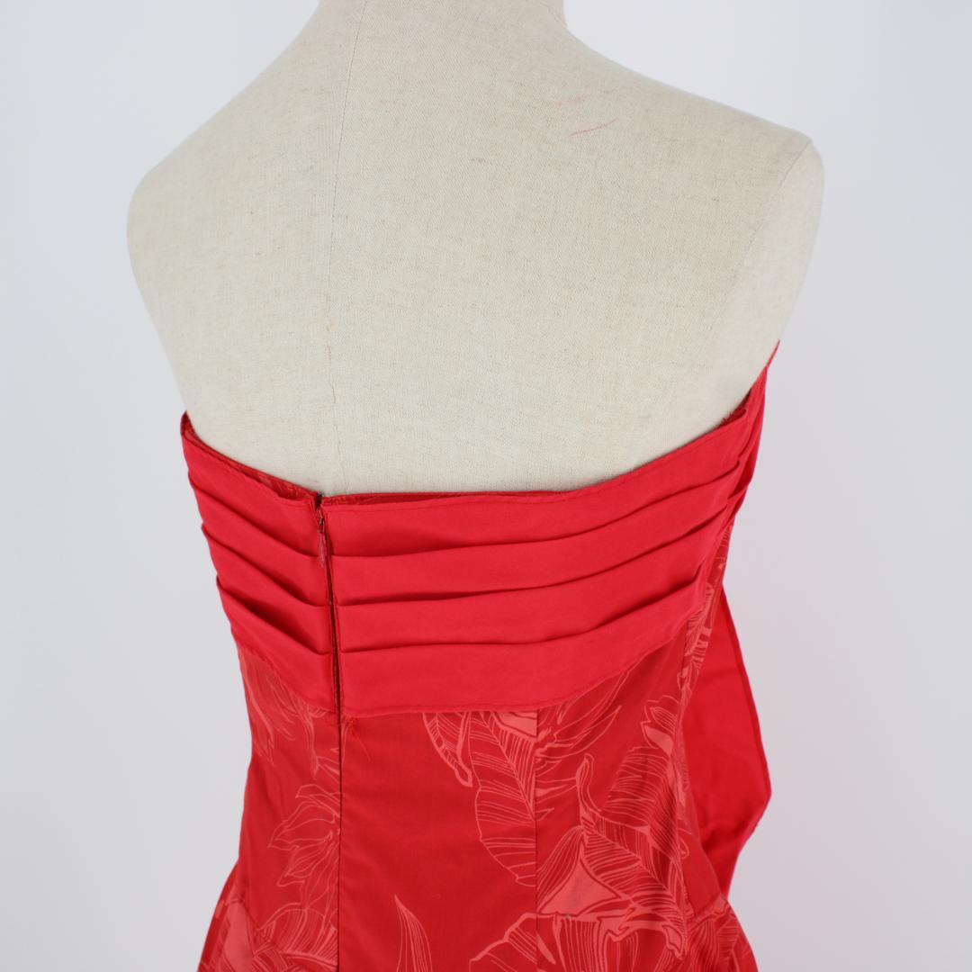 【美品 フラダンス衣装】レッド FANCY DRESS ワンピース ドレス 赤