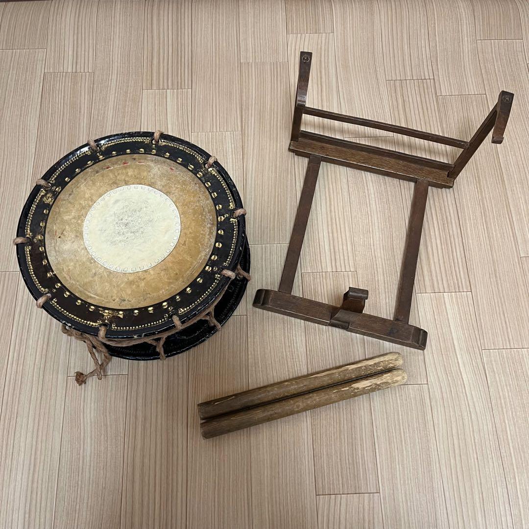 伝統芸能 和太鼓 締太鼓 打楽器 和楽器 練習 祭り 架台 バチ付き