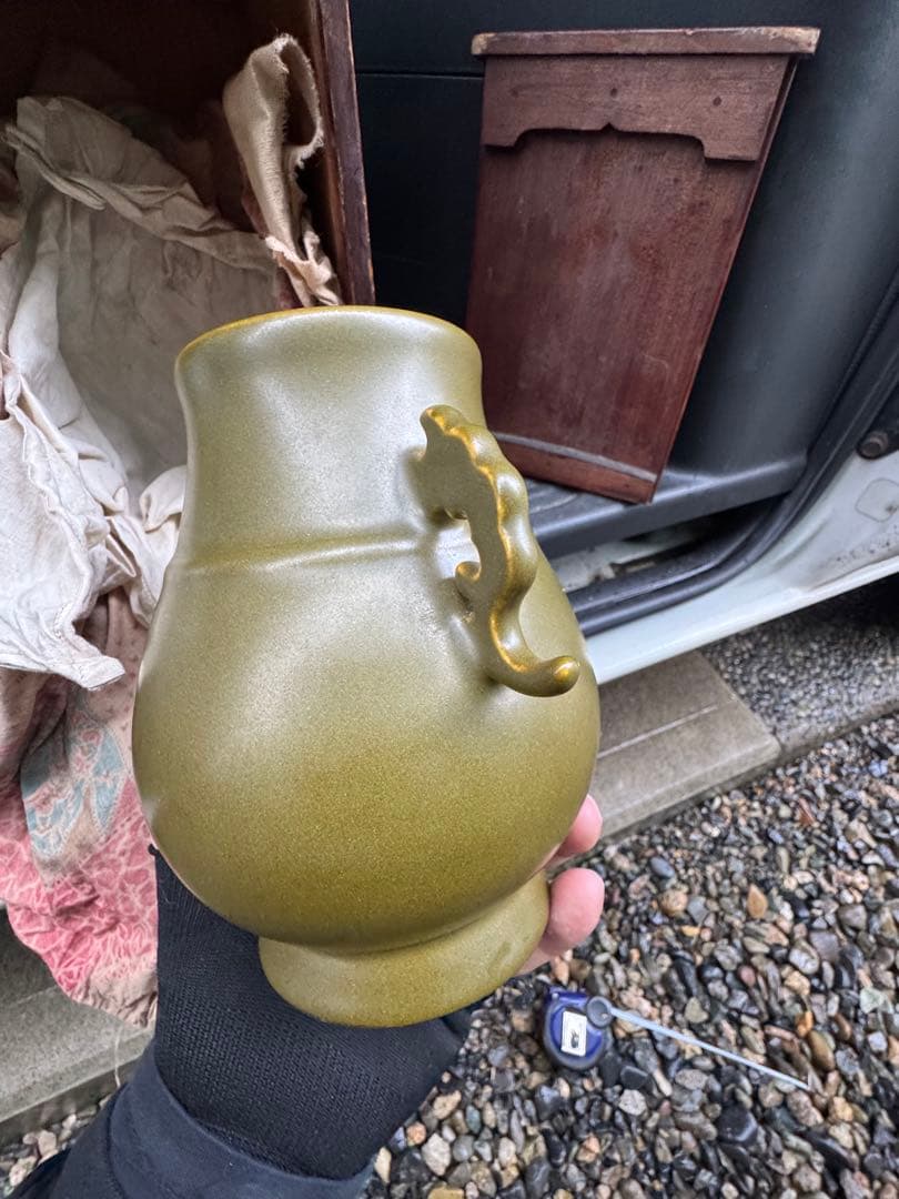 ‼️早速最後の値段‼️リサイクルFORT‼️唐物買取③‼️中国製の緑の花瓶‼️箱入で在銘‼️