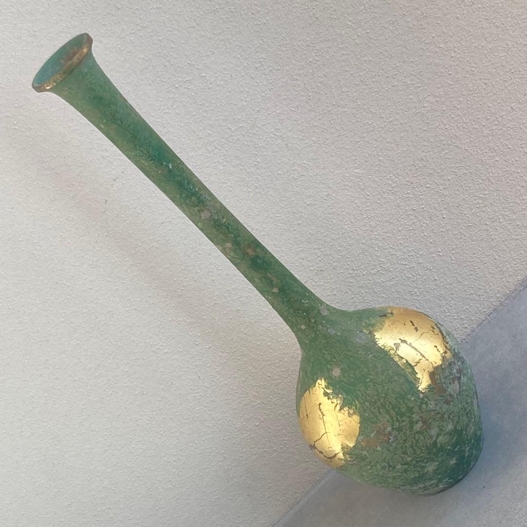 純金箔 青銅器 美術工芸品 峰雲謹言 花瓶