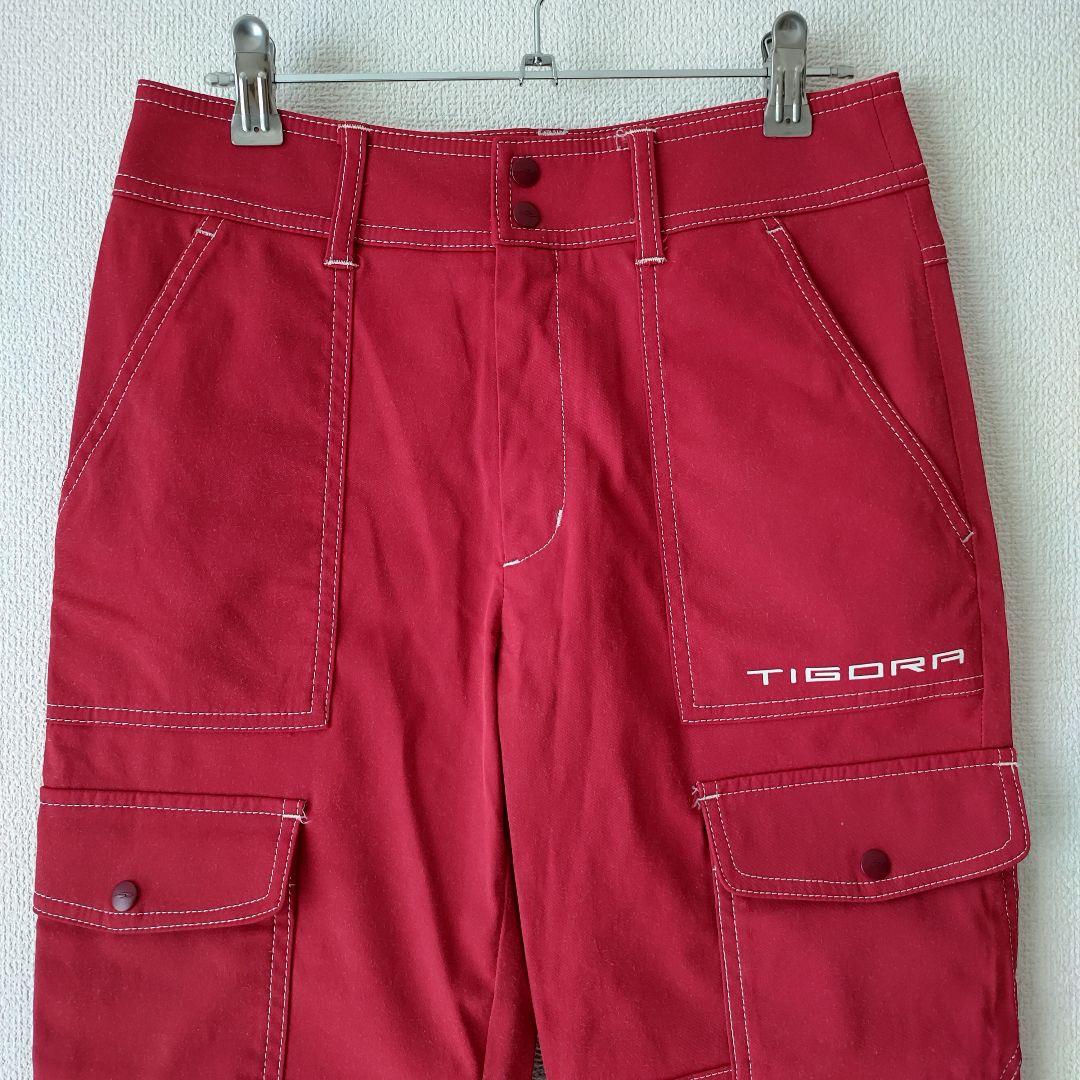 TIGORA ティゴラ ゴルフパンツ フレア 伸縮性○ 赤 サイズ7