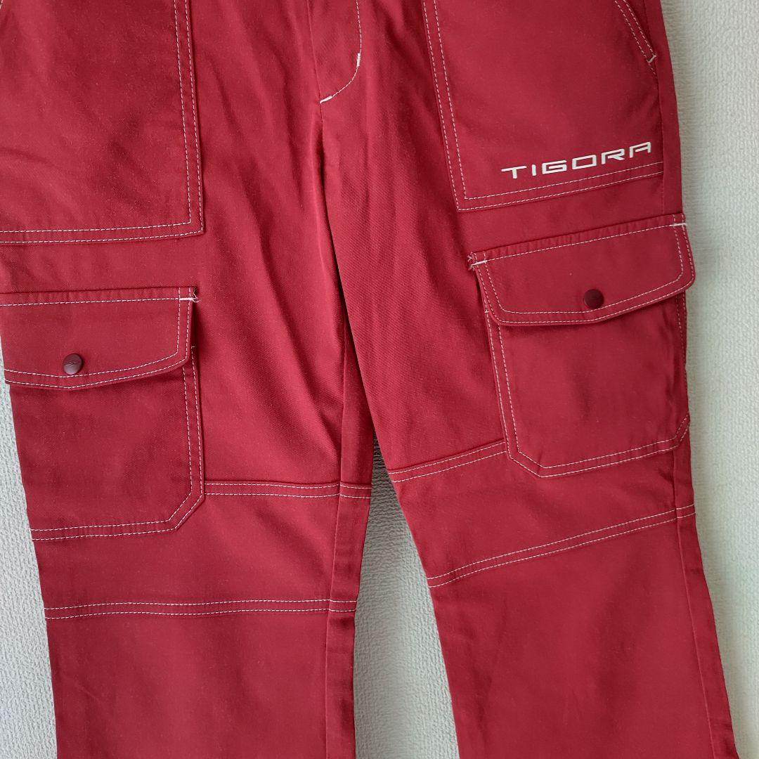 TIGORA ティゴラ ゴルフパンツ フレア 伸縮性○ 赤 サイズ7