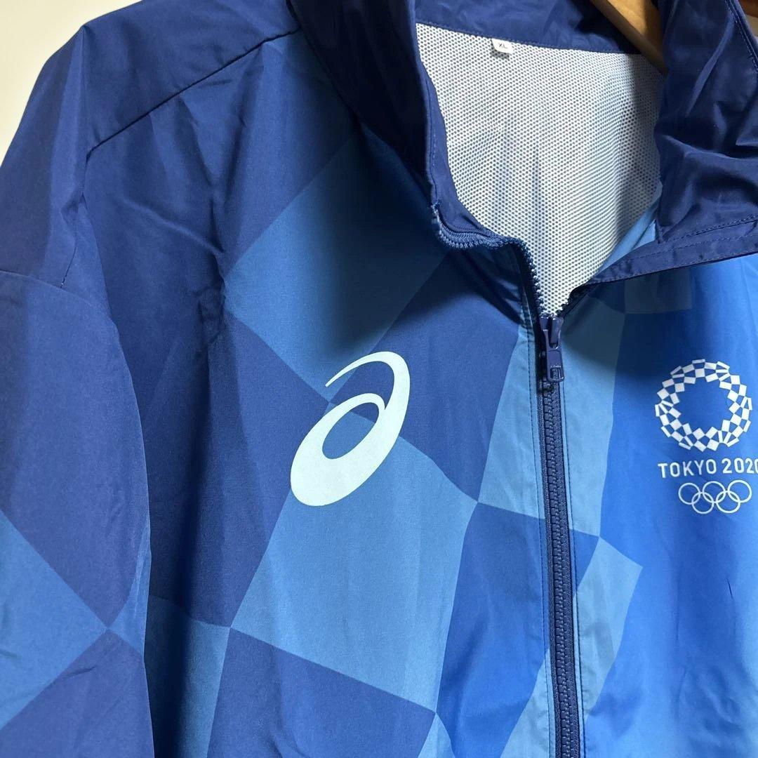 アシックス希少サイズTOKYO 2020 フード付ナイロンジャケットXXL細身
