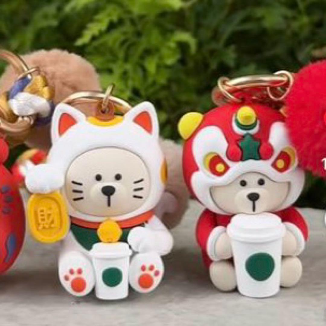 【海外限定・新品】スターバックス シンガポール ベアリスタ キーチェーン 2種
