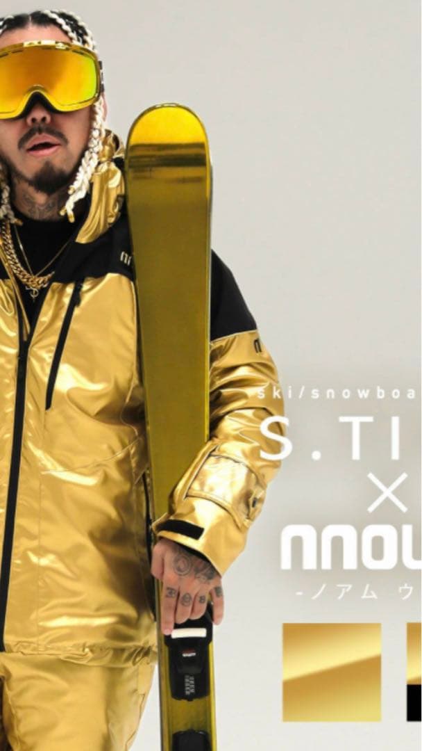 完売品S.TIME × NNOUMゴールドジャケット上下セット XLサイズ　美品